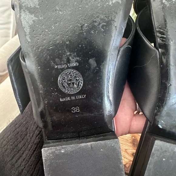Versace Virtus Leather Sandals Size 38 - Picture 9 of 10